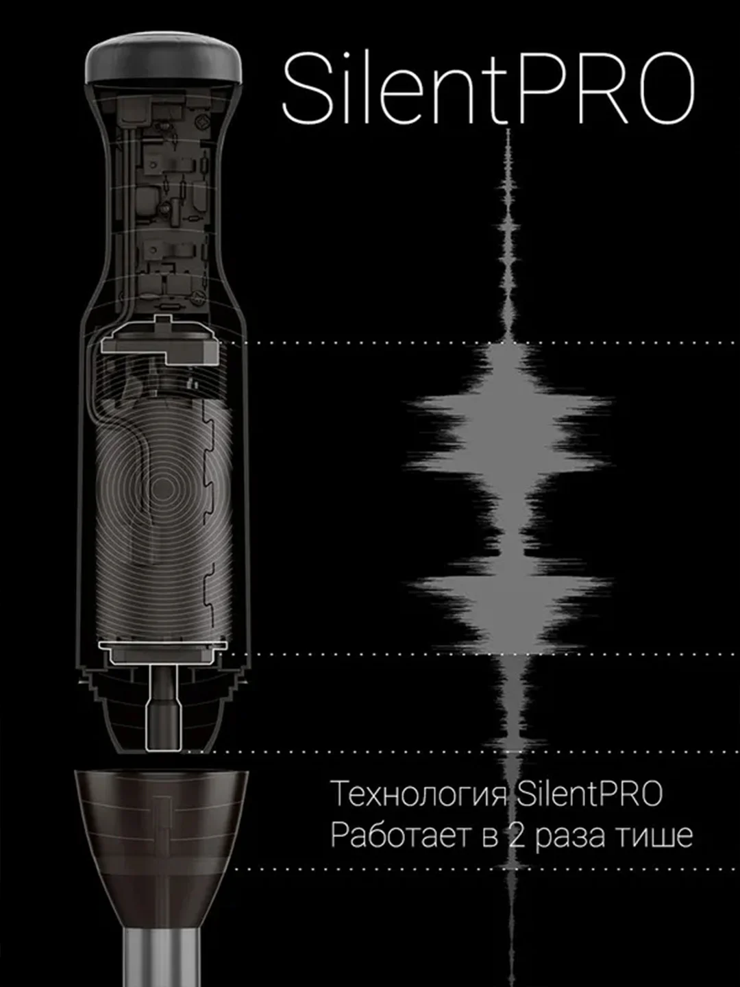 Блендер погружной Polaris PHB 1380 Silent 4в1, 1300 Вт