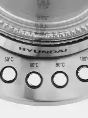 Чайник Hyundai HYK-G3026, 1.7л, 2200Вт, серебристый/черный