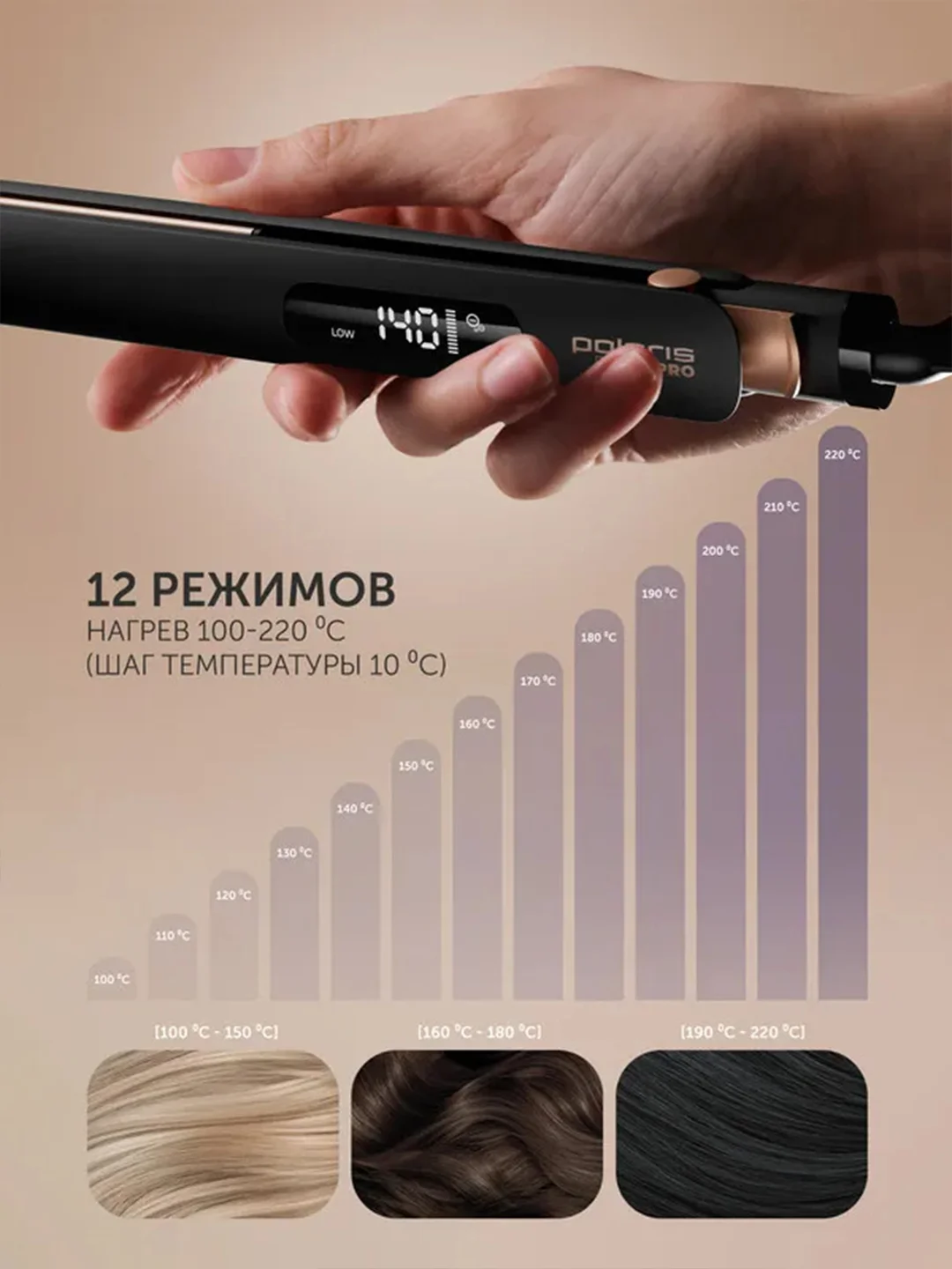 Выпрямитель для волос Polaris PHS 5012KT UltraSlim Digital PRO