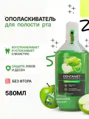 Ополаскиватель для полости рта DENTAMET Защита и Свежесть, Яблоко, 580 мл