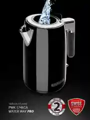 Черный электрический чайник PWK 1746CA Water Way Pro, с подсветкой и верхним заливом, 1,7