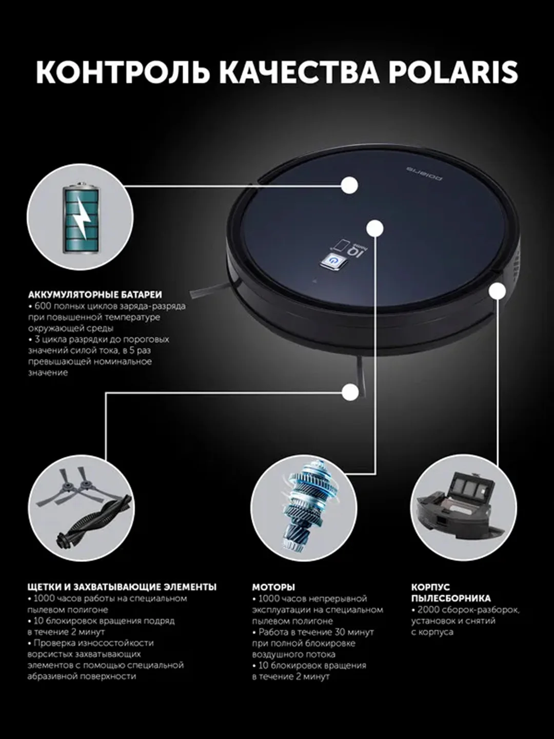 Синий робот-пылесос Polaris PVCR 0726 IQ Home GYRO, сухая и влажная уборка, 25 Вт