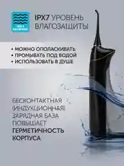 Черный ирригатор для полости рта Polaris PWF 0201, портативный, 220 мл