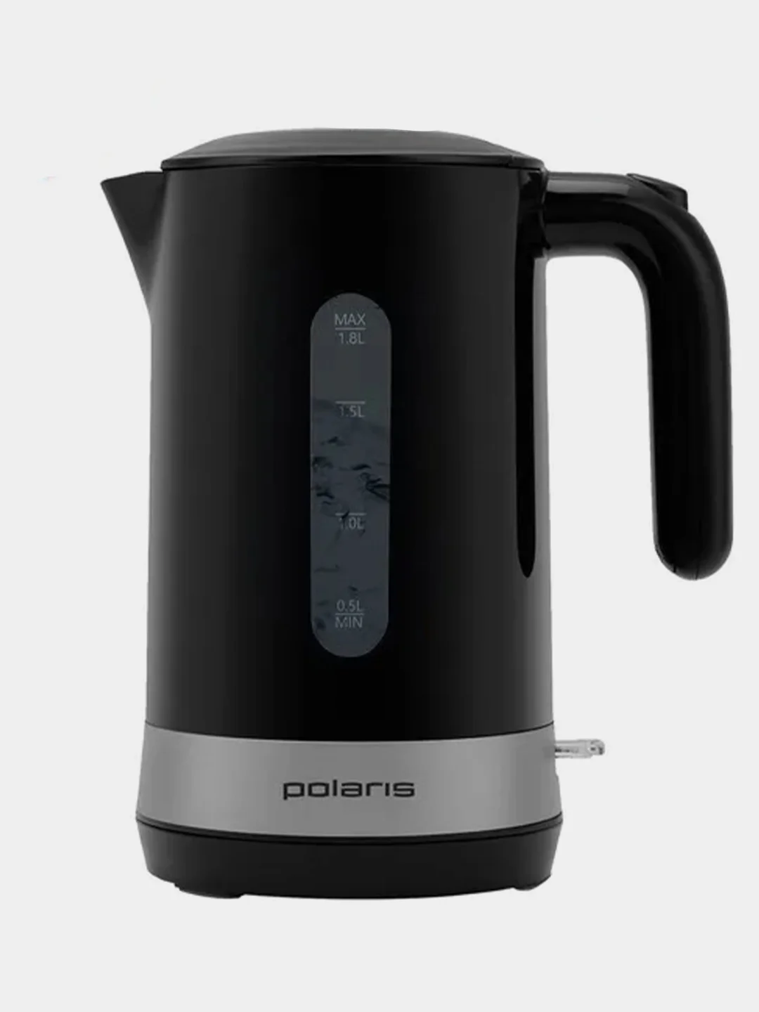 Черный электрический чайник Polaris PWK 1803C Water Way Pro, верхний залив воды, 1,8 л