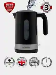 Черный электрический чайник Polaris PWK 1803C Water Way Pro, верхний залив воды, 1,8 л