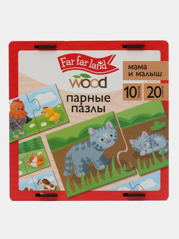Развивающие деревянные парные пазлы для малышей Мама и малыш (20 элементов)
