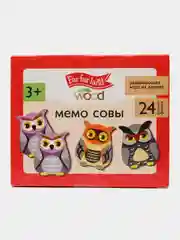 Настольная деревянная игра Мемо Совы (24 фишки в коробке)
