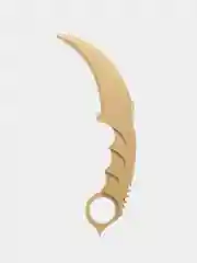 Золотой нож керамбит Голд, Скретч (Scratch), Драгон гласс (Dragon Glass), деревянный