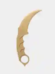 Золотой нож керамбит Голд, Скретч (Scratch), Драгон гласс (Dragon Glass), деревянный
