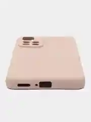 Бежевый чехол силиконовый Xiaomi Note 11 pro plus  5G матовый с защитой камеры