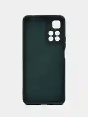 Тёмно-зелёный чехол силиконовый Xiaomi Note 11 pro plus  5G матовый с защитой камеры