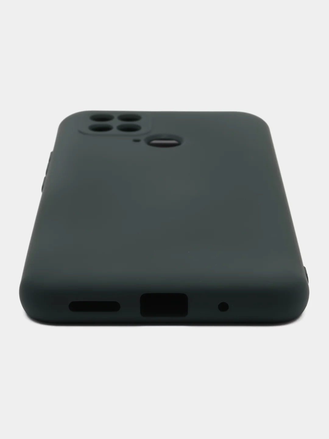 Тёмно-зелёный чехол силиконовый Xiaomi POco 40/redmi 10C матовый с защитой камеры