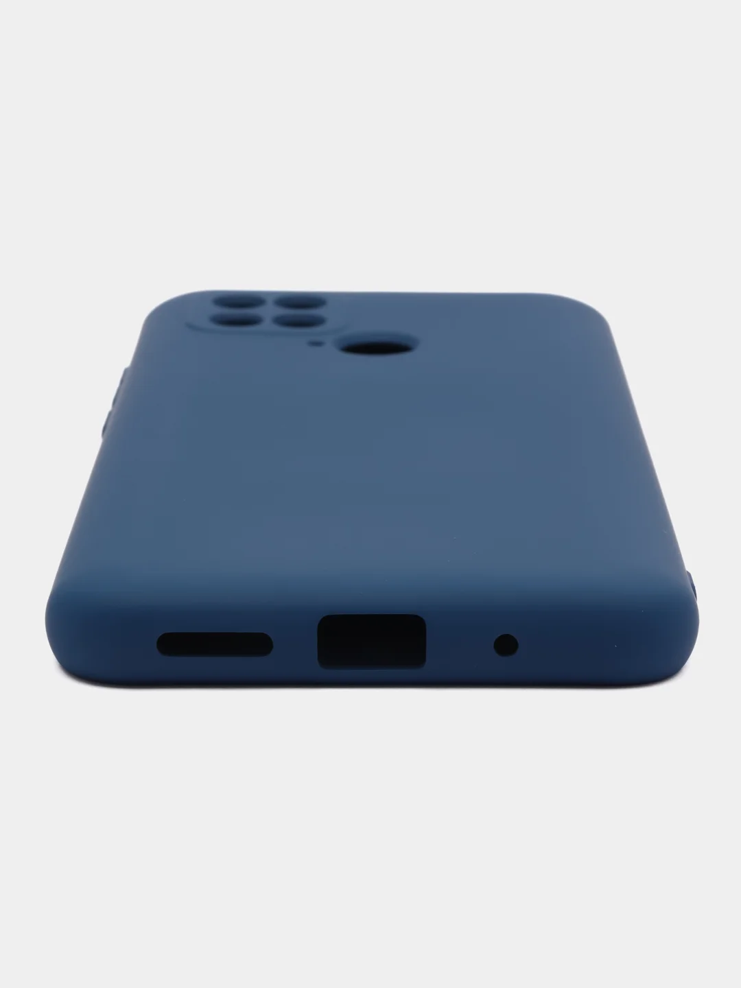 Темно-синий чехол силиконовый Xiaomi POco 40/redmi 10C матовый с защитой камеры
