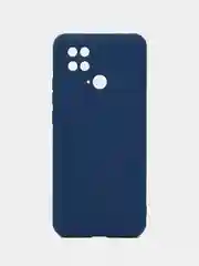 Темно-синий чехол силиконовый Xiaomi POco 40/redmi 10C матовый с защитой камеры