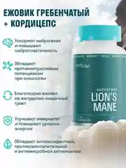 LeafToGo "Ежовик гребенчатый", мицелий и кордицепс, 120 капсул