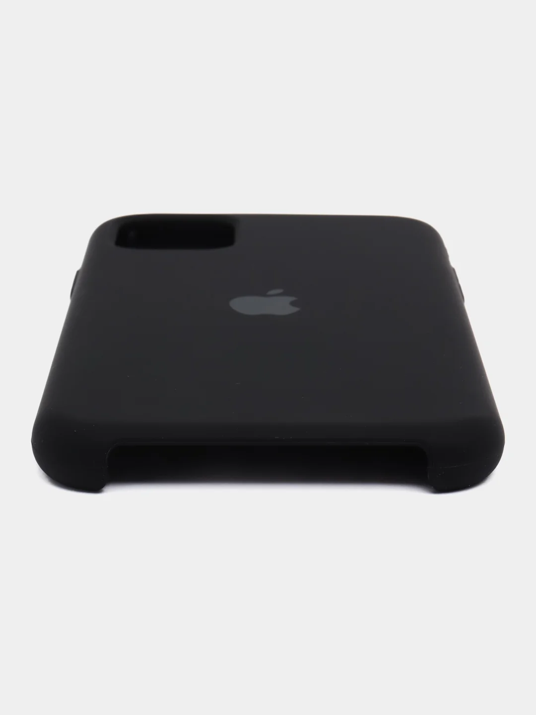 Черный чехол силиконовый Silicone Case iPhone 11, открытый низ