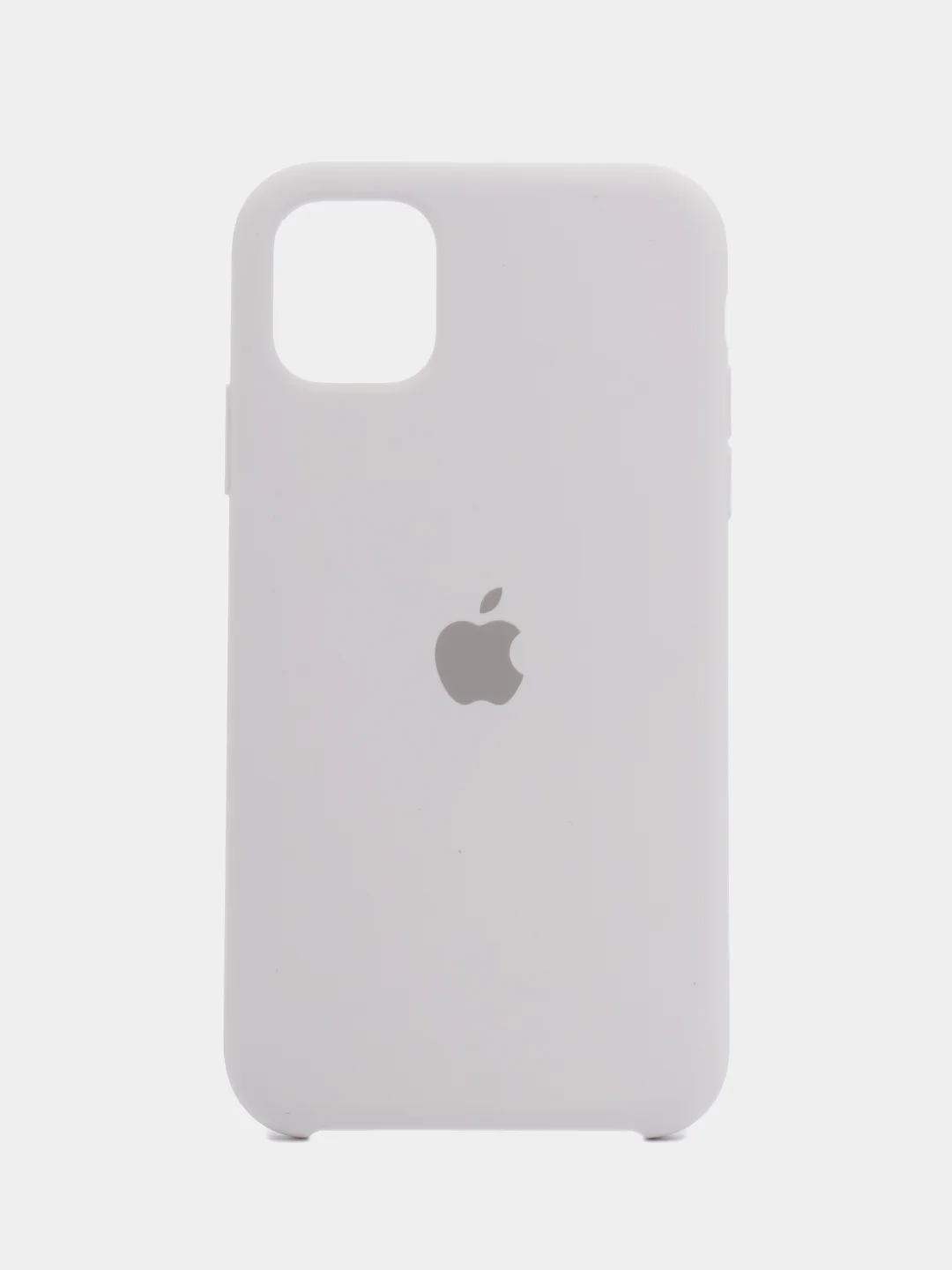 Белый чехол силиконовый Silicone Case iPhone 11, открытый низ