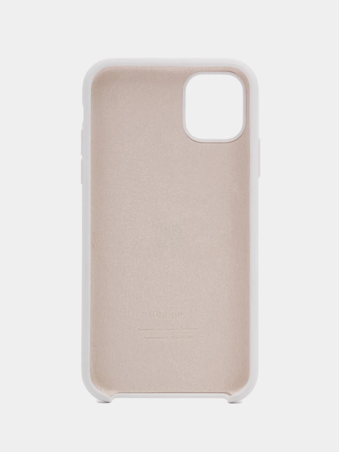 Белый чехол силиконовый Silicone Case iPhone 11, открытый низ