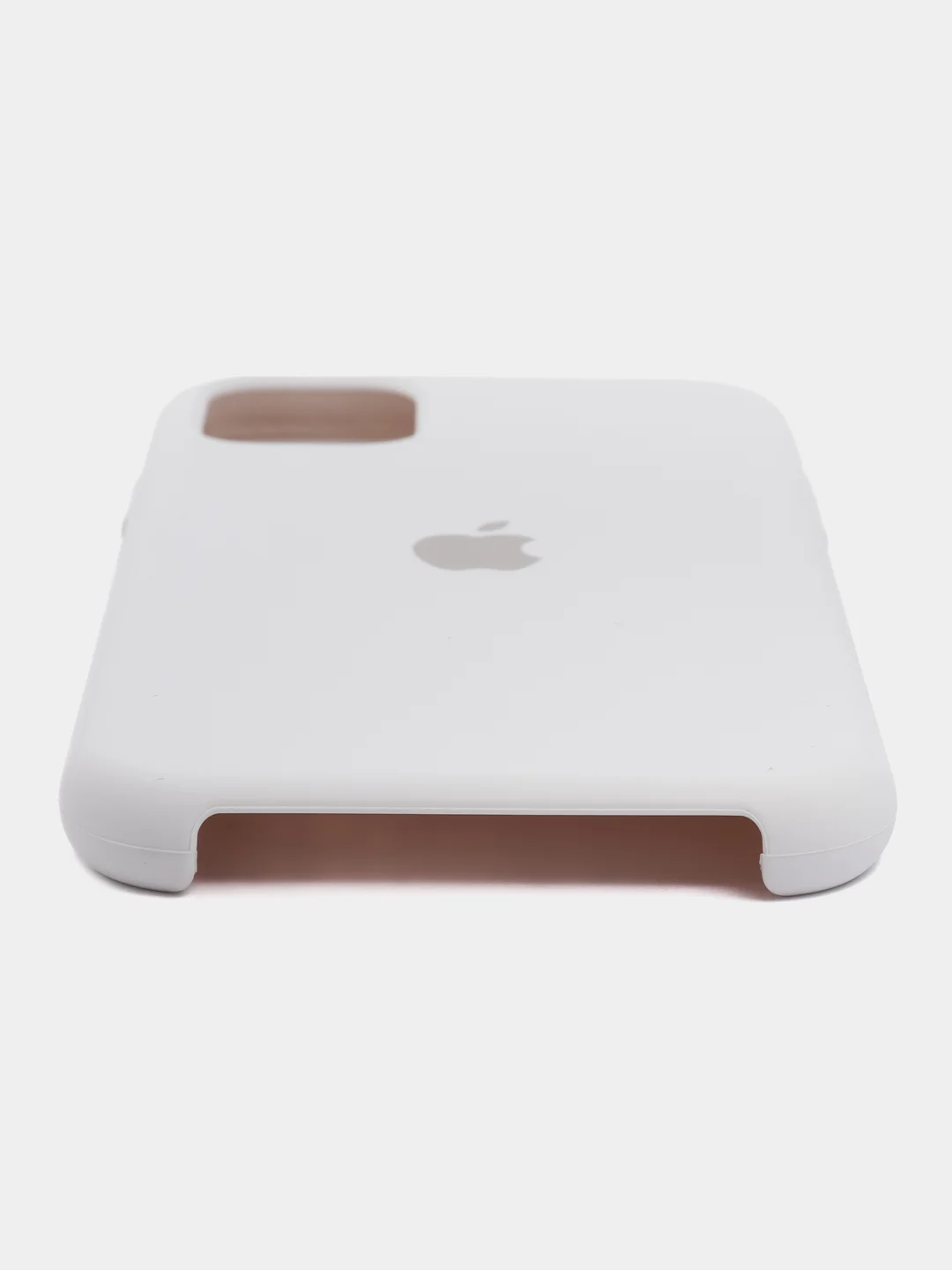 Белый чехол силиконовый Silicone Case iPhone 11, открытый низ