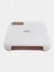 Белый чехол силиконовый Silicone Case iPhone 11, открытый низ