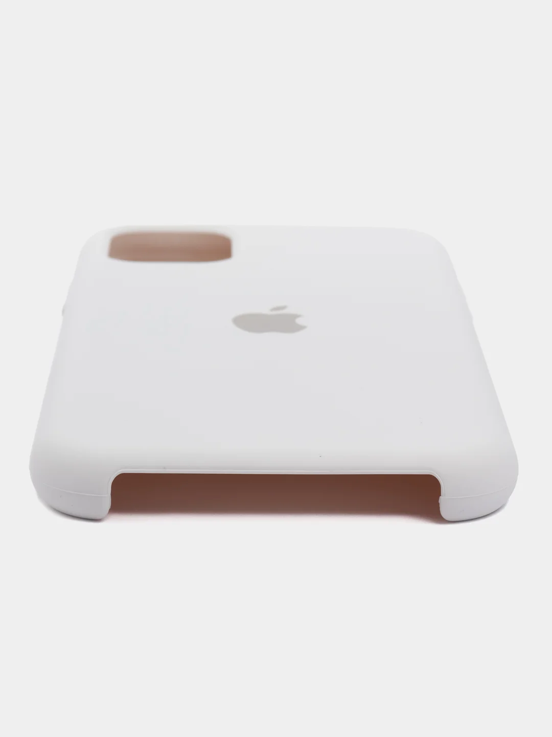 Белый чехол силиконовый Silicone Case iPhone 11, открытый низ