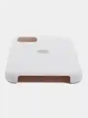 Белый чехол силиконовый Silicone Case iPhone 11, открытый низ