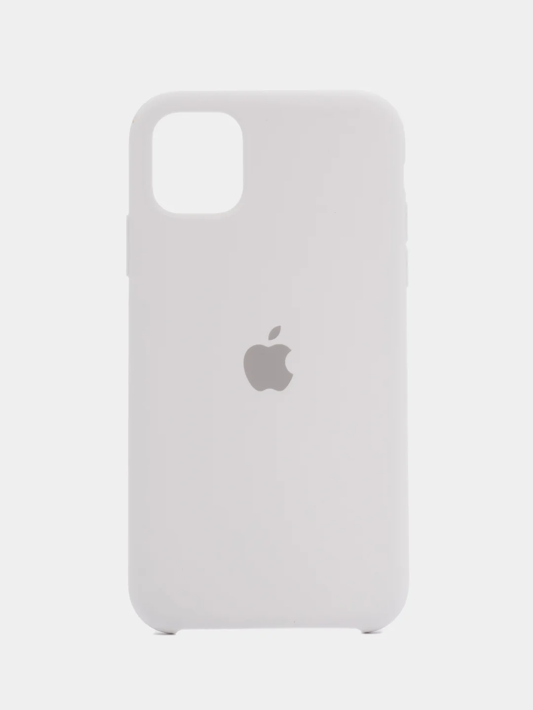 Белый чехол силиконовый Silicone Case iPhone 11, открытый низ