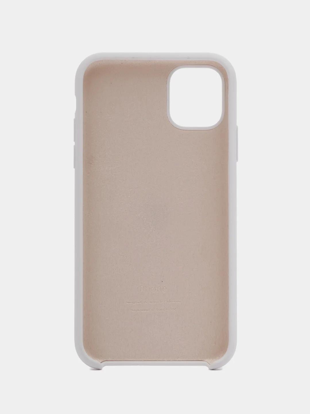Белый чехол силиконовый Silicone Case iPhone 11, открытый низ