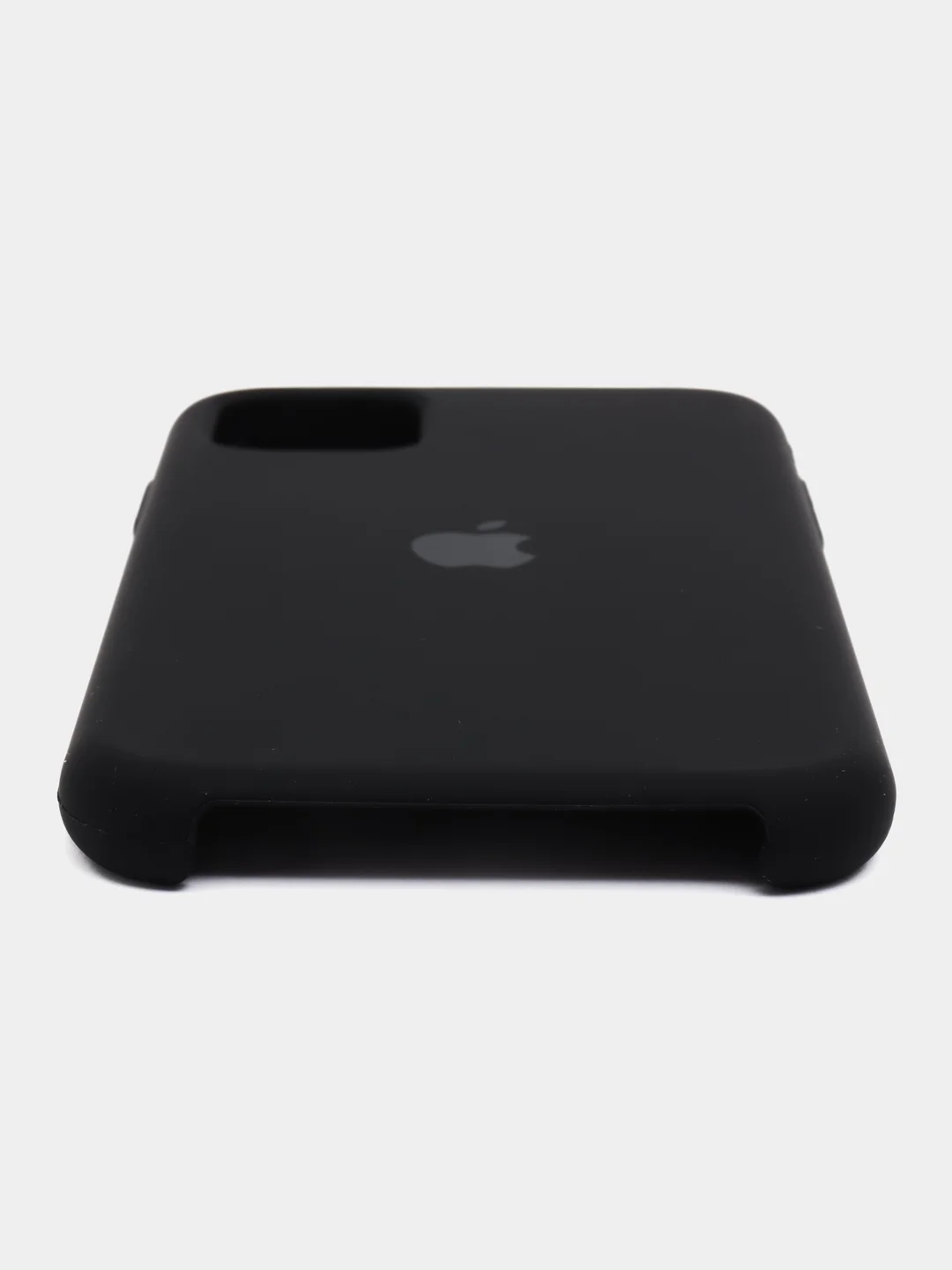 Черный чехол силиконовый Silicone Case iPhone 11, открытый низ
