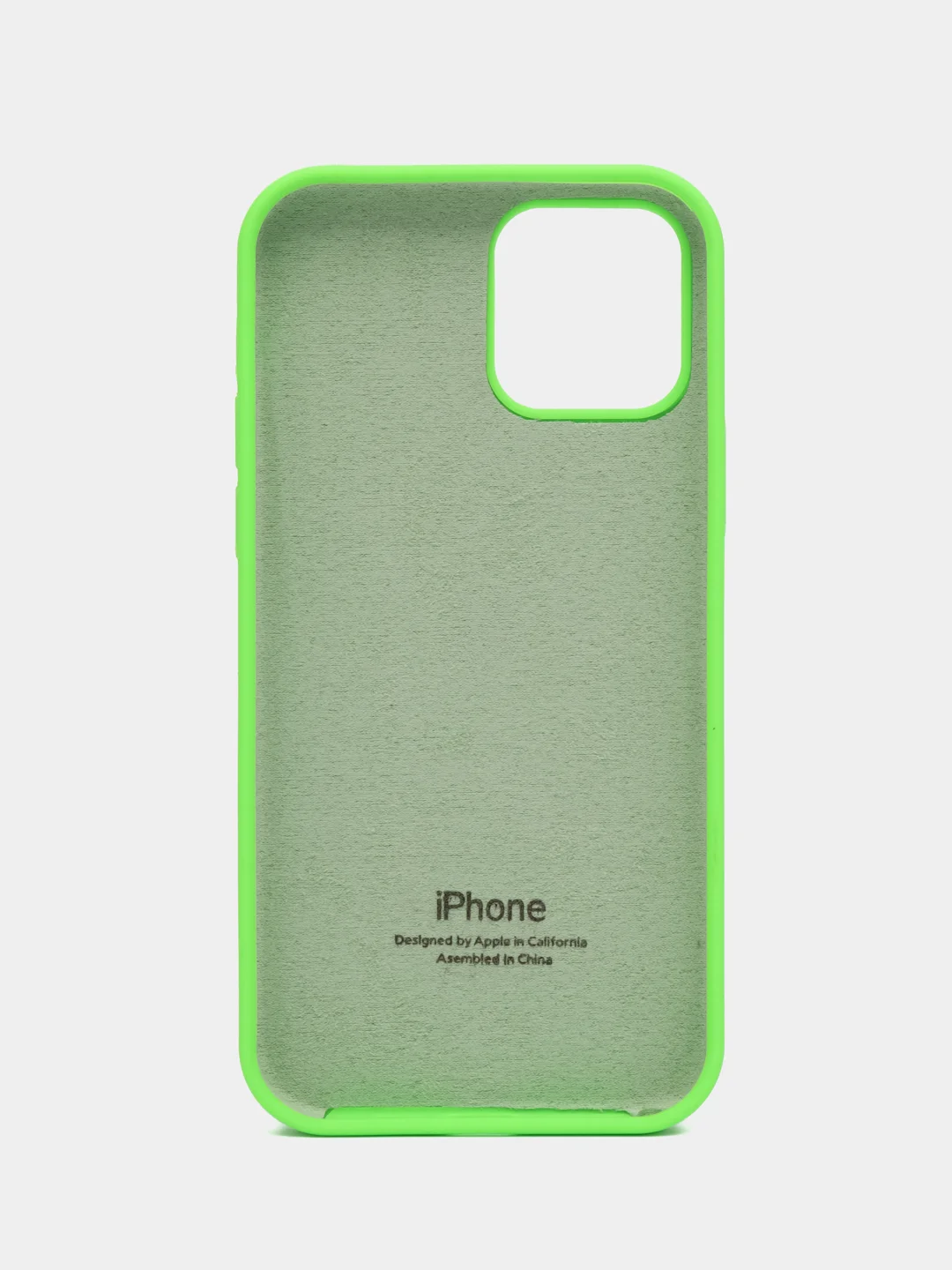 Лайм чехол силиконовый Silicone Case iPhone 12 / iPhone 12 Pro, закрытый низ