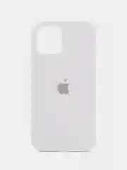 Белый чехол силиконовый Silicone Case iPhone 12 / iPhone 12 Pro, закрытый низ