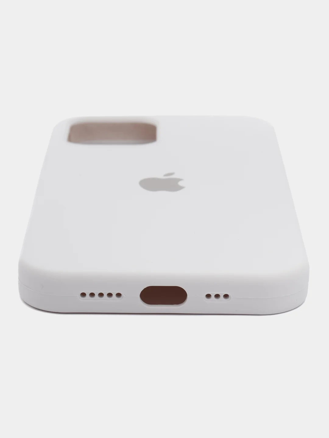 Белый чехол силиконовый Silicone Case iPhone 12 / iPhone 12 Pro, закрытый низ