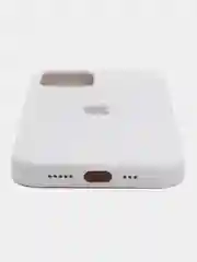Белый чехол силиконовый Silicone Case iPhone 12 / iPhone 12 Pro, закрытый низ