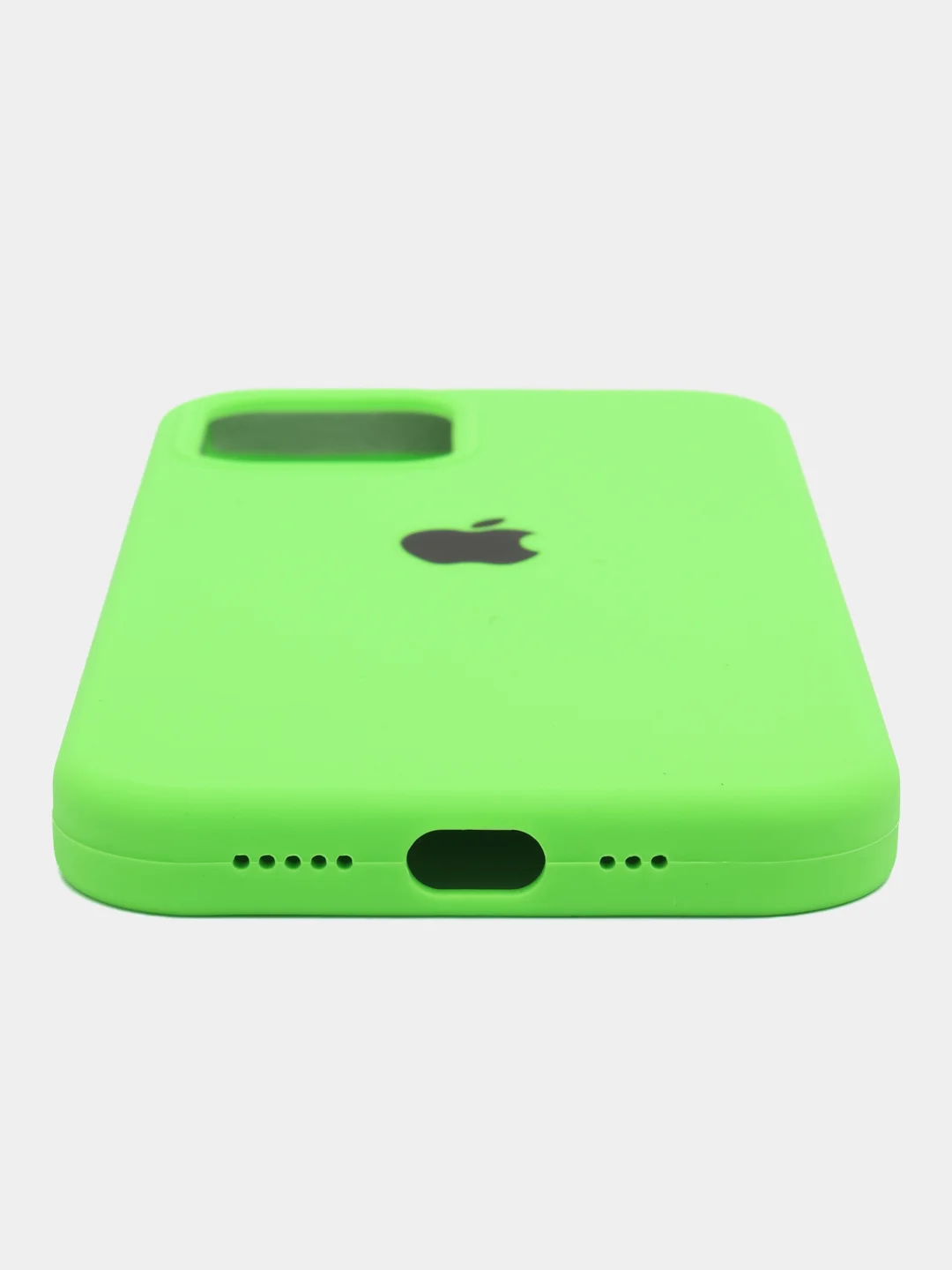 Лайм чехол силиконовый Silicone Case iPhone 12 / iPhone 12 Pro, закрытый низ