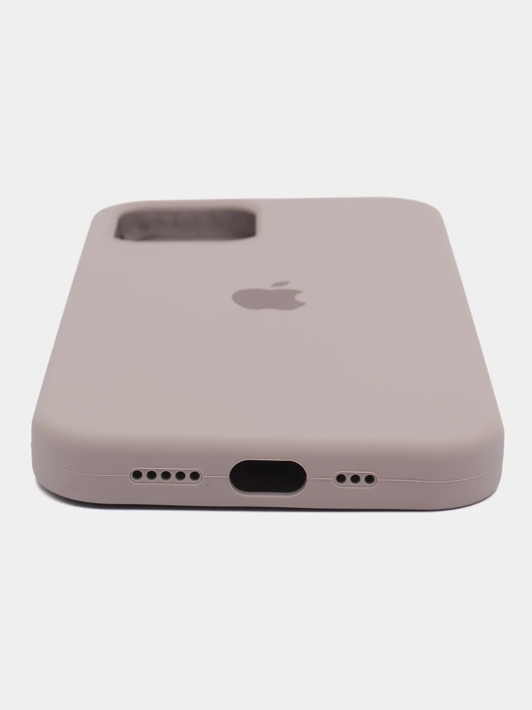 Бежевый меланж чехол силиконовый Silicone Case iPhone 12 / iPhone 12 Pro, закрытый низ