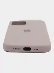 Бежевый меланж чехол силиконовый Silicone Case iPhone 12 / iPhone 12 Pro, закрытый низ