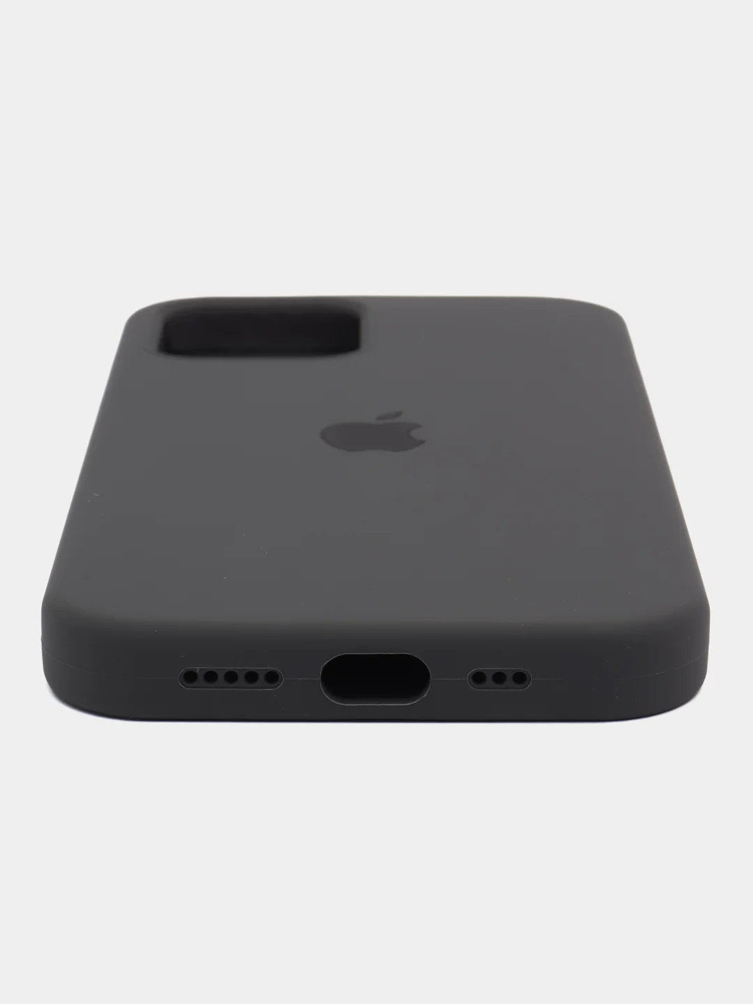 Тёмно-серый чехол силиконовый Silicone Case iPhone 12 / iPhone 12 Pro, закрытый низ