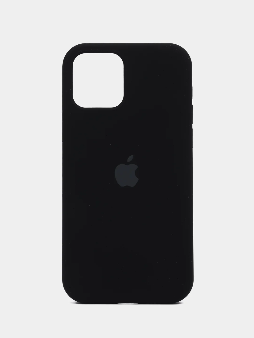 Черный чехол силиконовый Silicone Case iPhone 12 / iPhone 12 Pro, закрытый низ