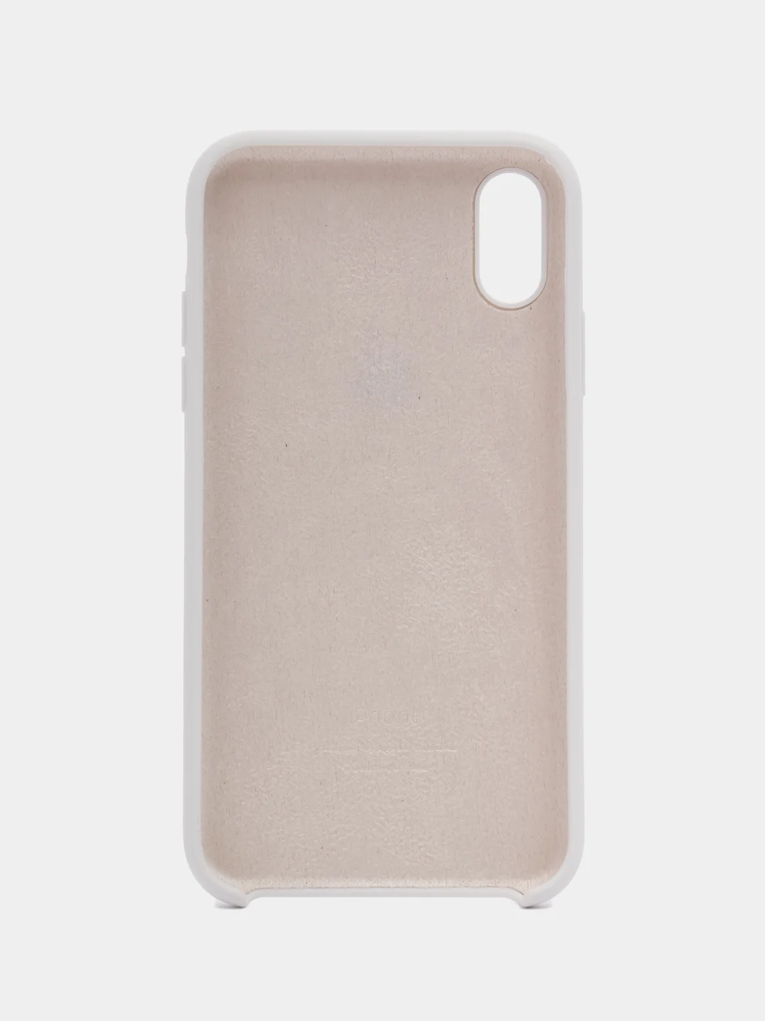 Белый чехол силиконовый Silicone Case iPhone XR, открытый низ