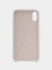Белый чехол силиконовый Silicone Case iPhone XR, открытый низ