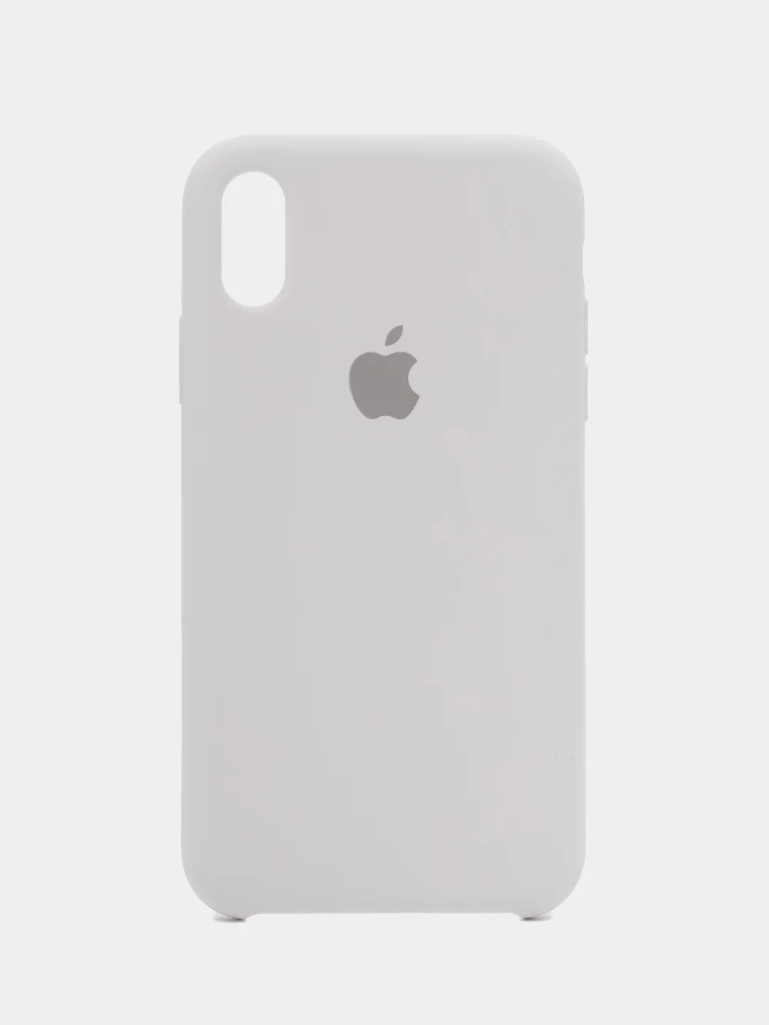 Белый чехол силиконовый Silicone Case iPhone XR, открытый низ