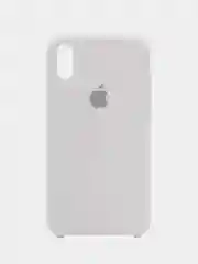 Белый чехол силиконовый Silicone Case iPhone XR, открытый низ
