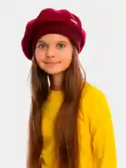 Бордовый берет с резинкой, шерсть 100%, 5 цветов