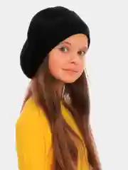 Черный берет с резинкой, шерсть 100%, 5 цветов