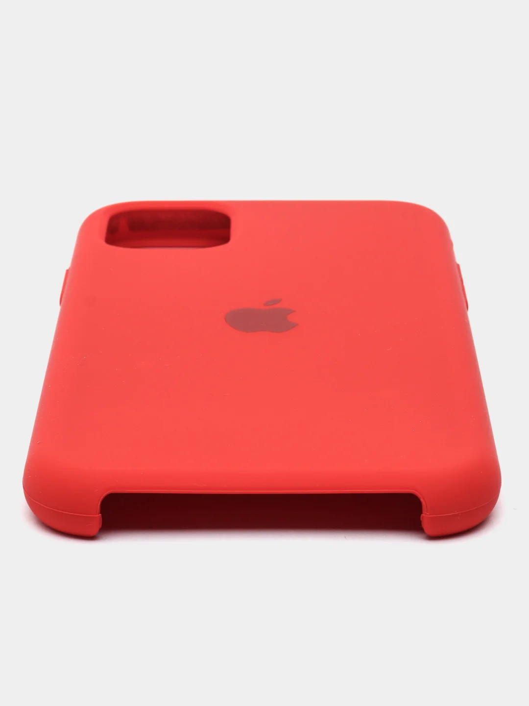 Красный чехол силиконовый Silicone Case iPhone 11, открытый низ