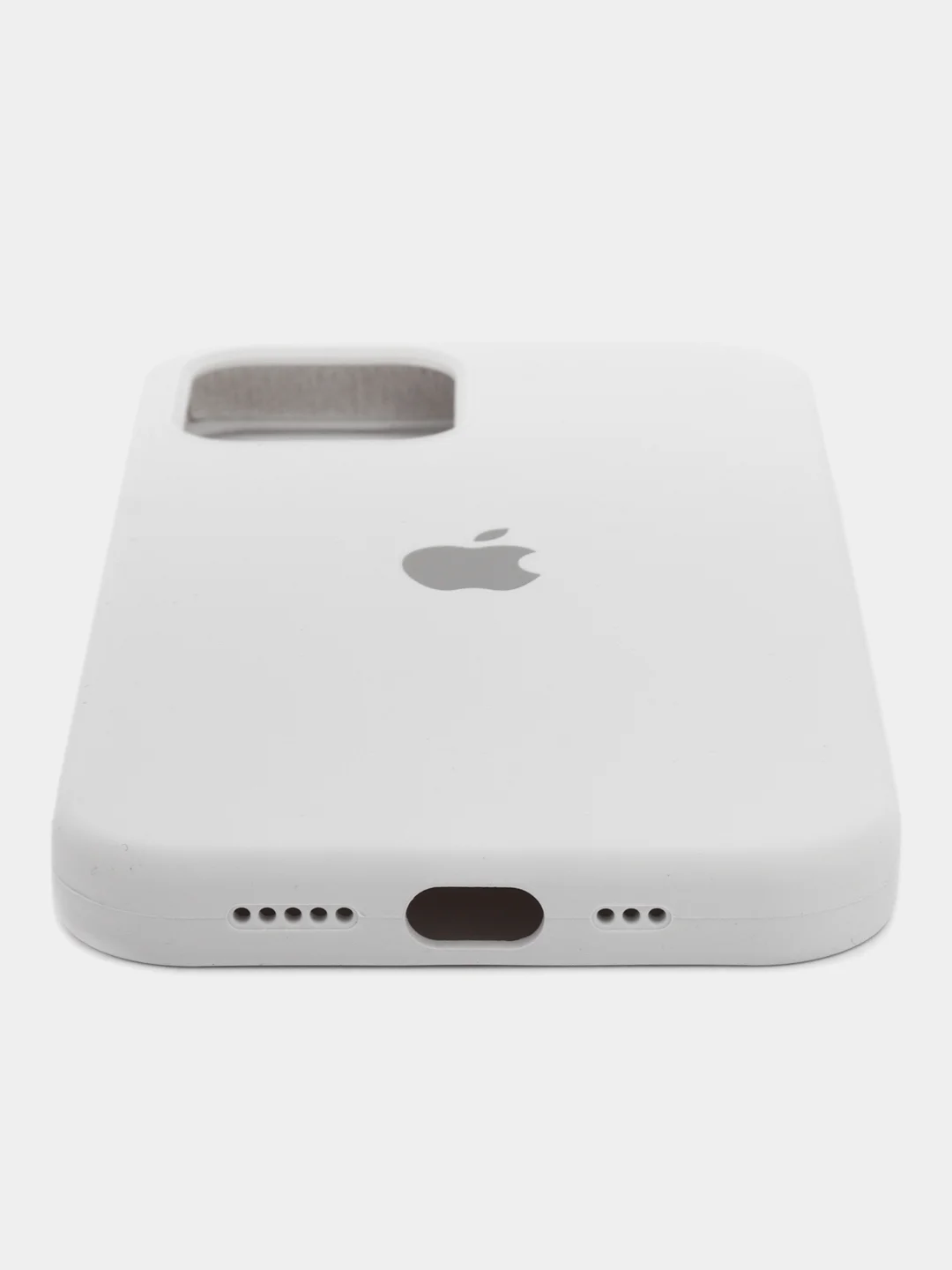 Белый чехол силиконовый Silicone Case iPhone 12 / iPhone 12 Pro, закрытый низ