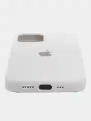 Белый чехол силиконовый Silicone Case iPhone 12 / iPhone 12 Pro, закрытый низ