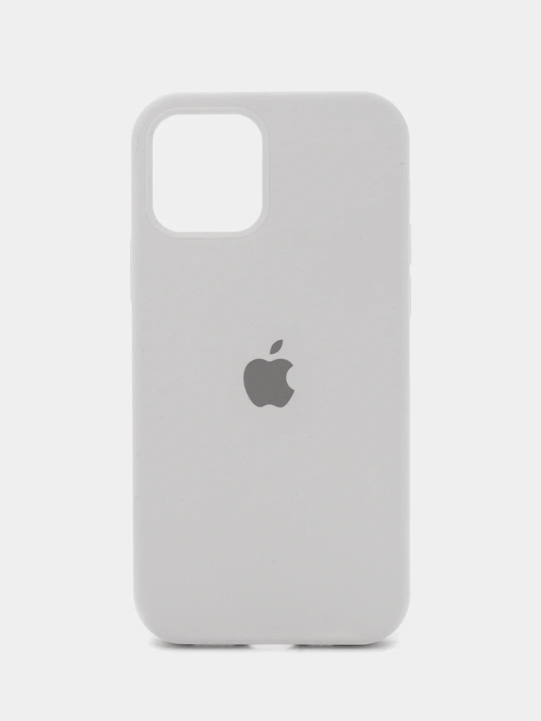 Белый чехол силиконовый Silicone Case iPhone 12 / iPhone 12 Pro, закрытый низ