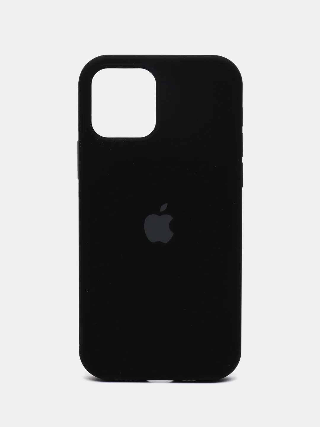 Черный чехол силиконовый Silicone Case iPhone 12 / iPhone 12 Pro, закрытый низ