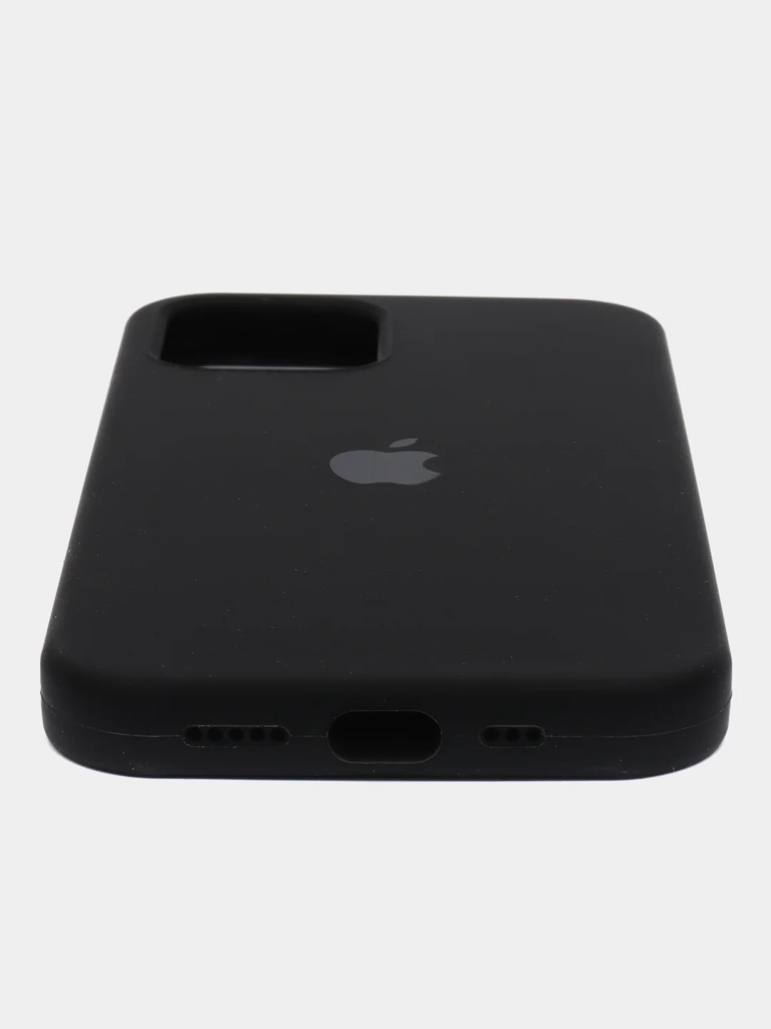 Черный чехол силиконовый Silicone Case iPhone 12 / iPhone 12 Pro, закрытый низ